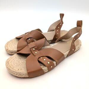 Bruno Magli Perla Ankle Strap Espadrille Sandals Women's Brown Size US8M EU38.5